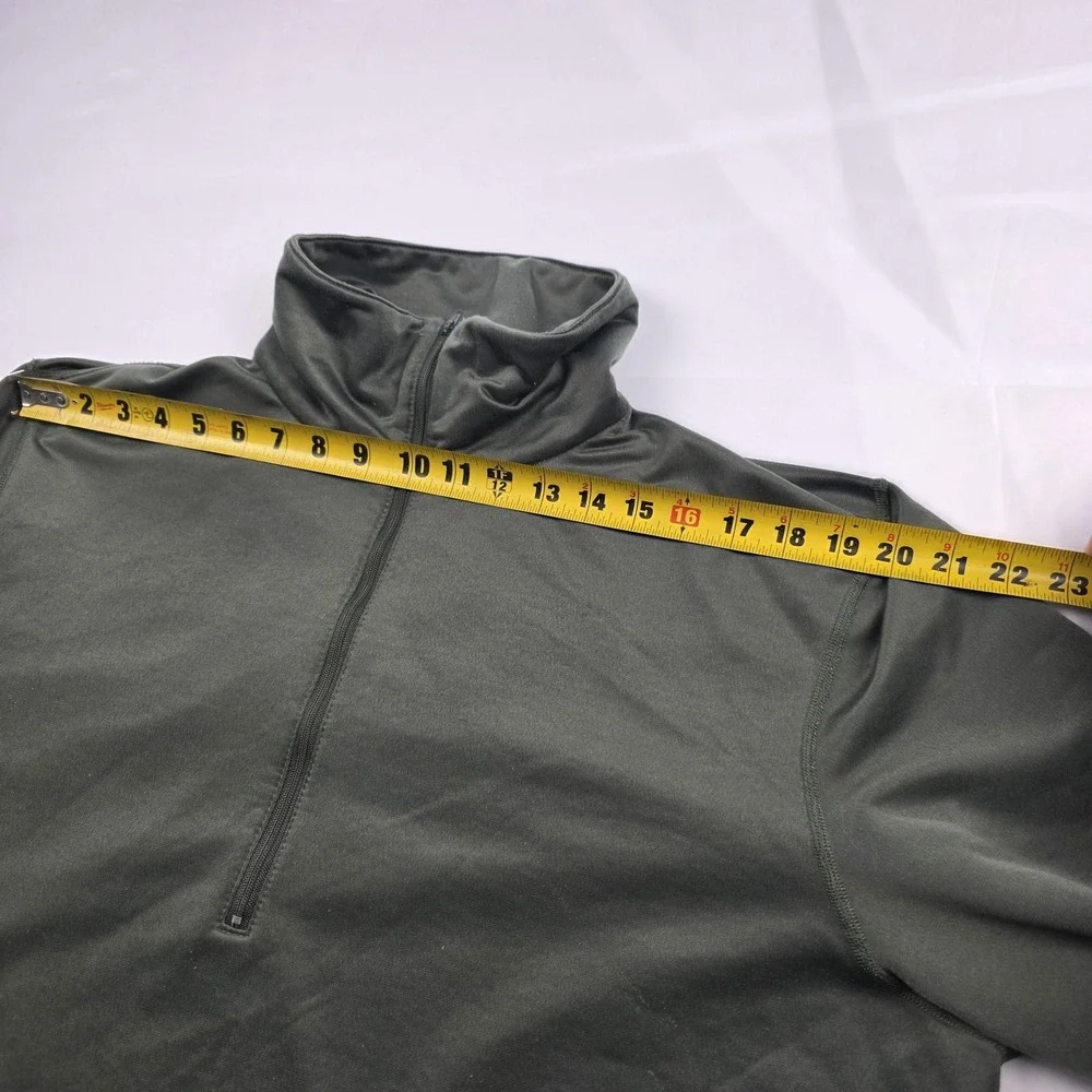 Vintage K-L Mfg Co Sleep Shirt Mens XL Green Mock Neck Zip Thermal Military
